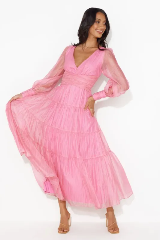 Girls Thriving Long Sleeve Maxi Dress Pink sold by Hello Molly