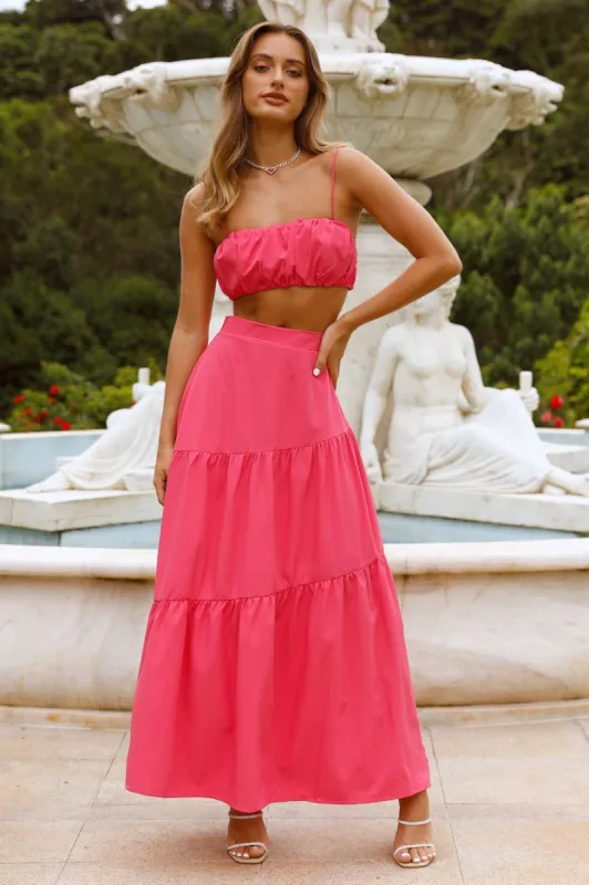 Our World Maxi Skirt Hot Pink sold by Hello Molly