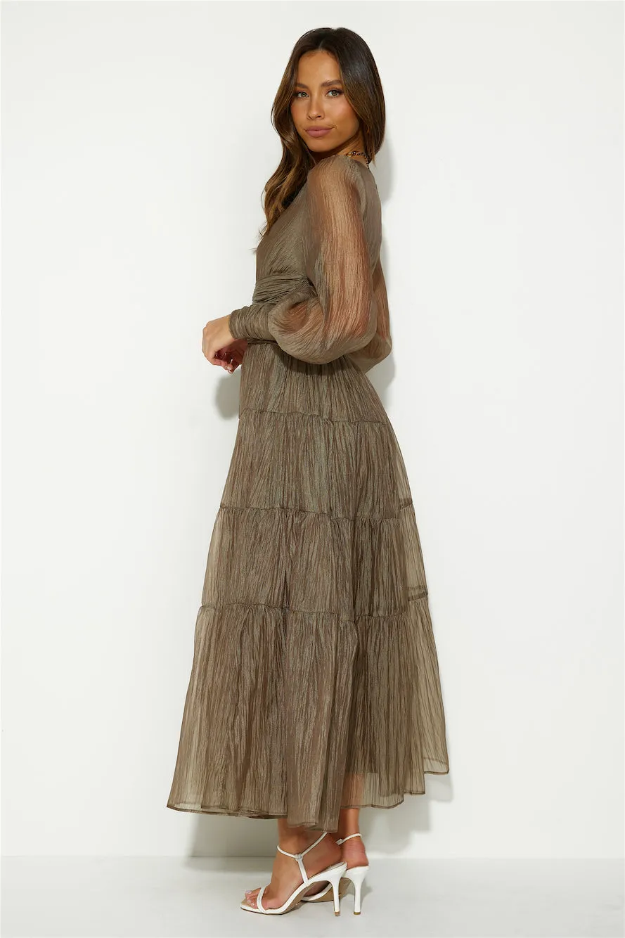 Girls Thriving Long Sleeve Maxi Dress Khaki sold by Hello Molly product image thumbnail 5