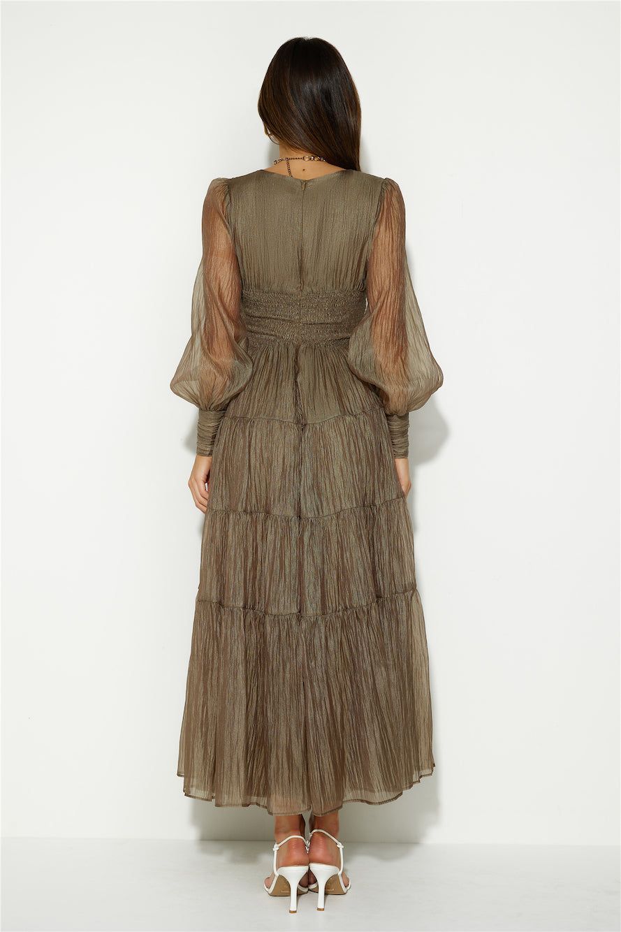 Gotta Thrive Maxi Dress Khaki sold by Hello Molly product image thumbnail 6