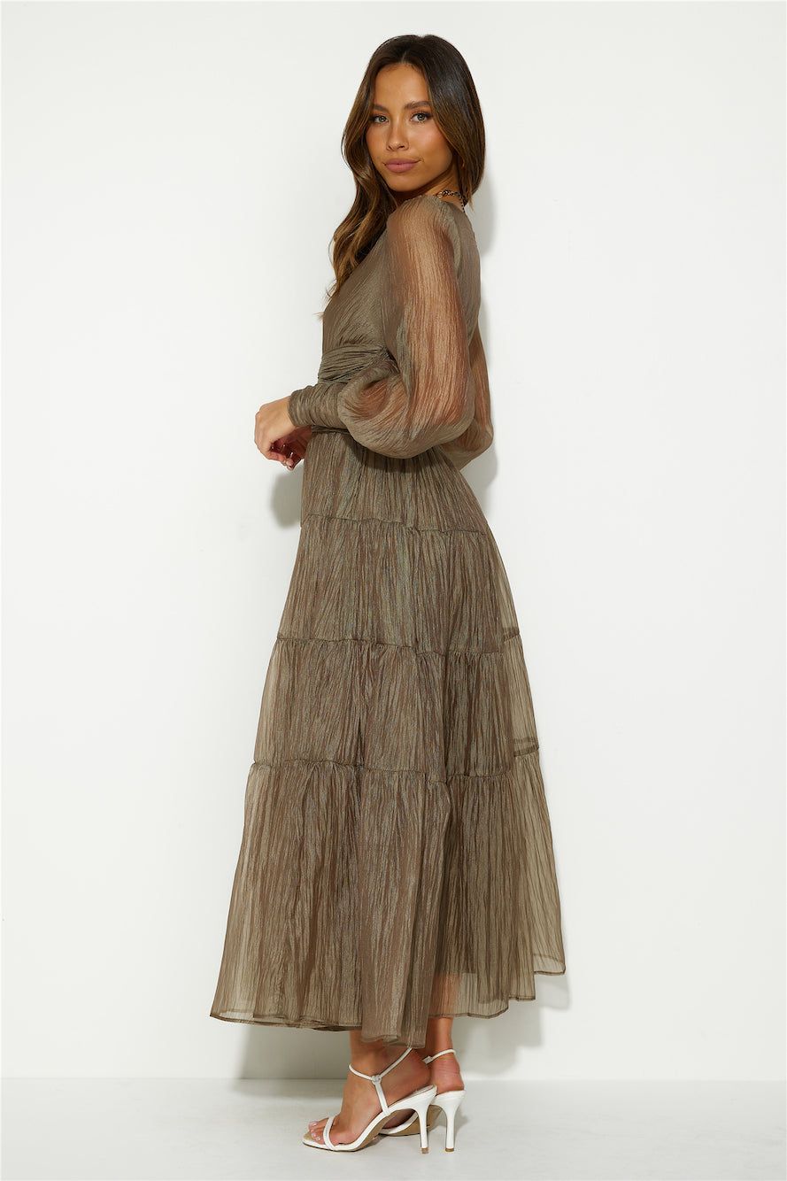 Gotta Thrive Maxi Dress Khaki sold by Hello Molly product image thumbnail 5