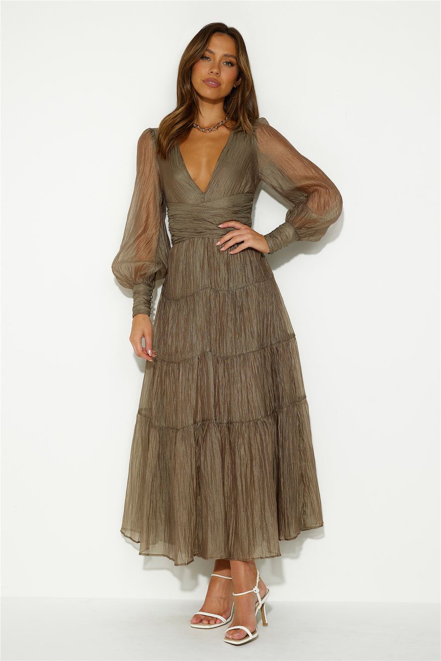 Gotta Thrive Maxi Dress Khaki sold by Hello Molly product image thumbnail 2