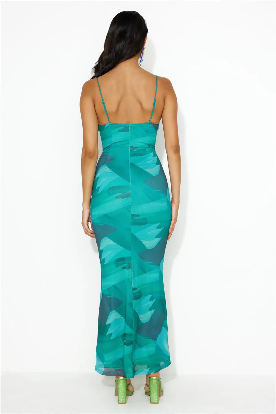 Ocean Dive Mesh Maxi Dress Blue sold by Hello Molly product image thumbnail 5