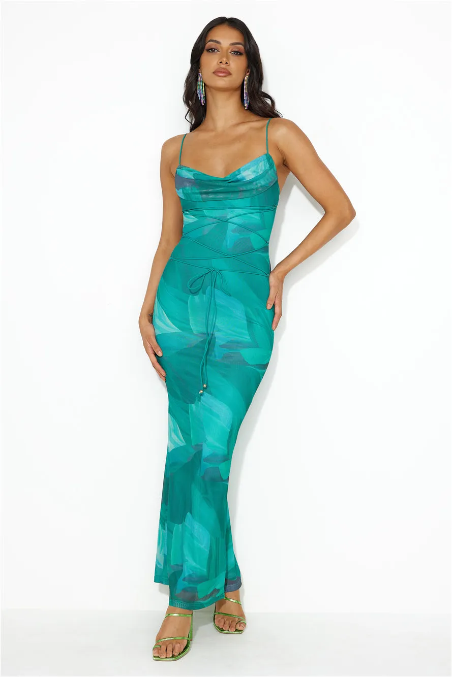 Ocean Dive Mesh Maxi Dress Blue sold by Hello Molly product image thumbnail 3