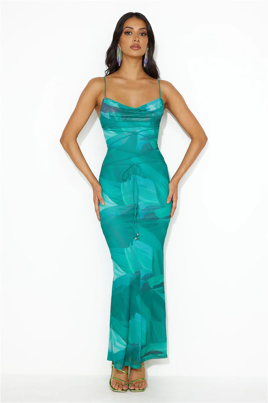 Ocean Dive Mesh Maxi Dress Blue sold by Hello Molly