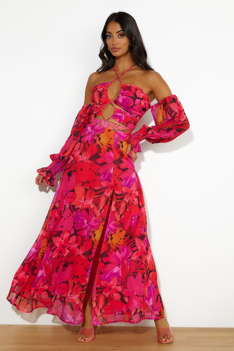 RUNAWAY Karma Maxi Dress Orange Floral sold by Hello Molly product image thumbnail 2