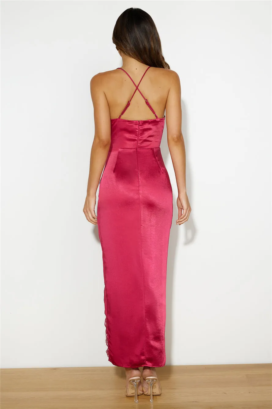 Bring The Romance Satin Maxi Dress Red sold by Hello Molly product image thumbnail 5