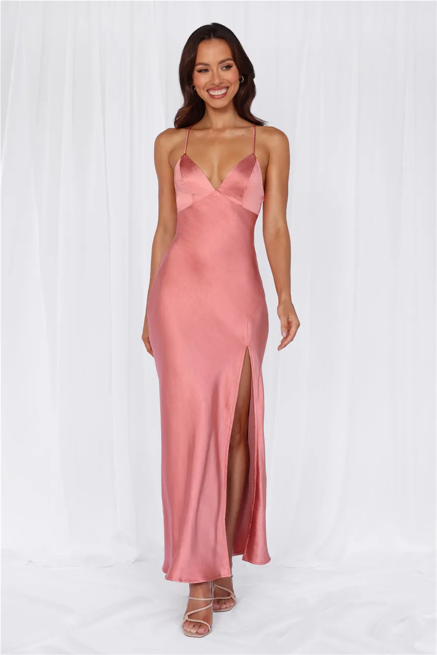 HELLO MOLLY The Sophia Satin Maxi Dress Rose sold by Hello Molly product image thumbnail 5