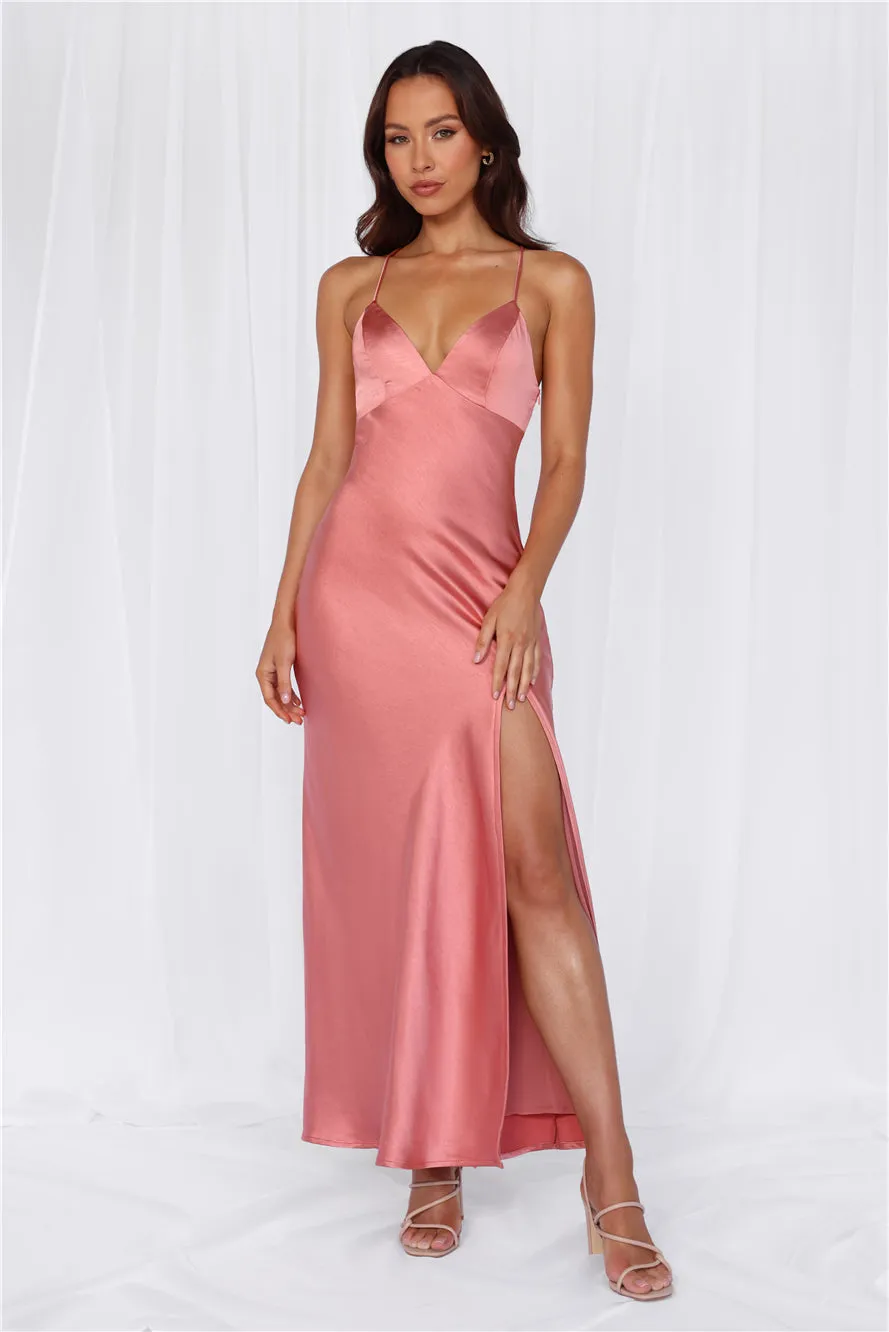 HELLO MOLLY The Sophia Satin Maxi Dress Rose sold by Hello Molly product image thumbnail 3