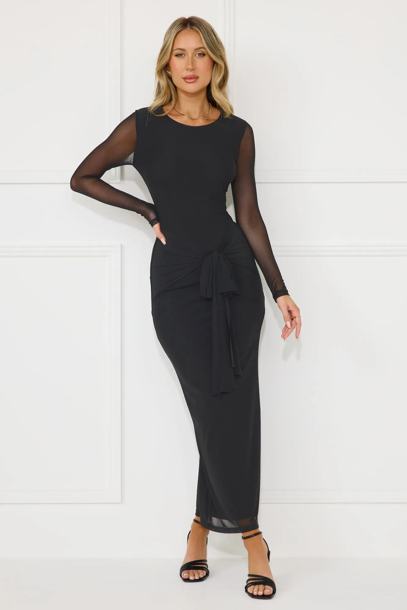 Brilliant Vibes Long Sleeve Maxi Dress Black sold by Hello Molly product image thumbnail 3