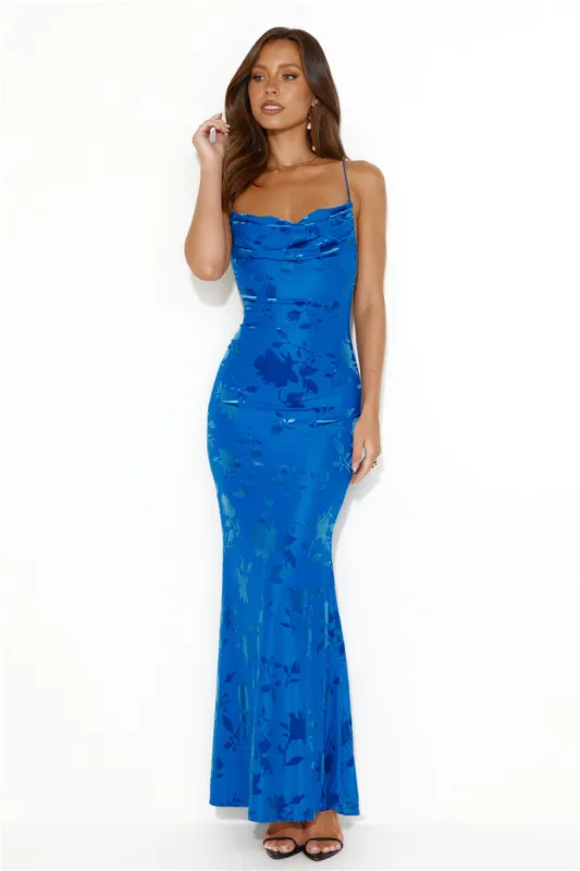 RUNAWAY Pretoria Maxi Dress Blue sold by Hello Molly