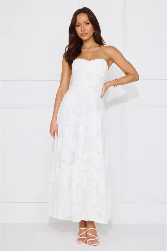 My Best Strapless Maxi Dress White sold by Hello Molly