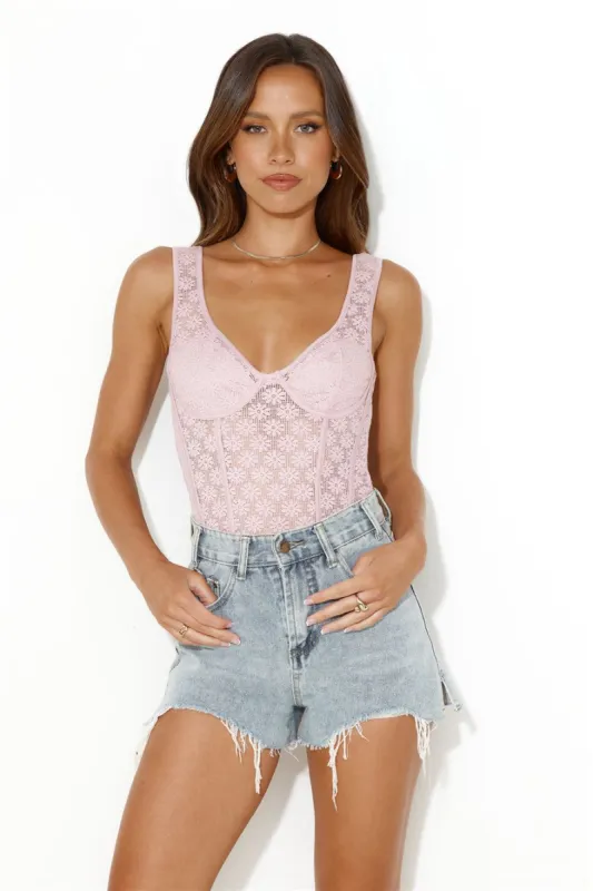 Daisy Love Lace Top Pink sold by Hello Molly