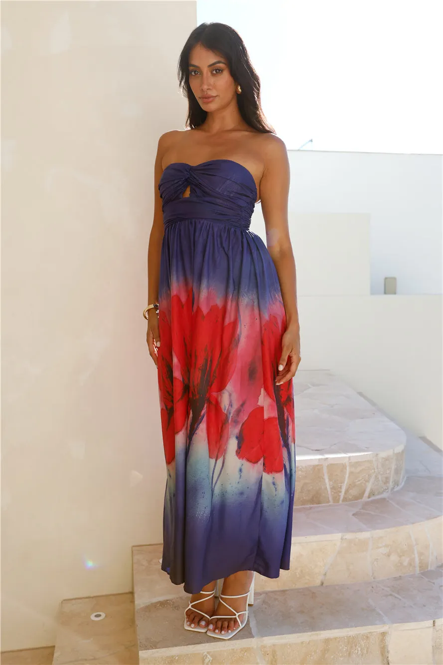 Night Fantasy Strapless Maxi Dress Purple sold by Hello Molly