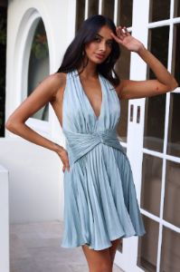 Girls Love Style Satin Mini Dress Sage sold by Hello Molly