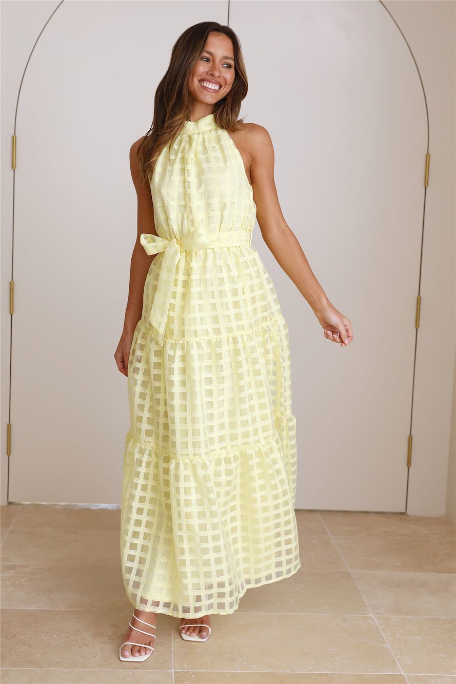 Summertime Picnic Maxi Dress Lemon sold by Hello Molly