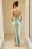 Sipping Champagne Satin Maxi Dress Sage sold by Hello Molly