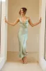 Sipping Champagne Satin Maxi Dress Sage sold by Hello Molly