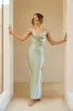 Sipping Champagne Satin Maxi Dress Sage sold by Hello Molly