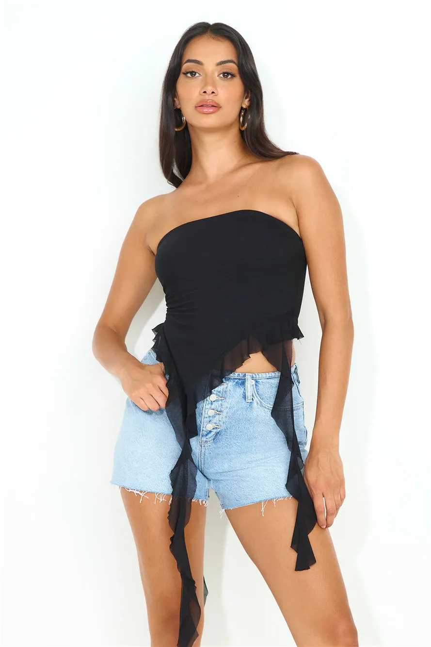 New York Trends Strapless Mesh Frill Top Black sold by Hello Molly product image thumbnail 3