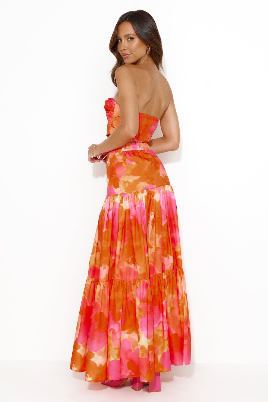 RUNAWAY Ayla Maxi Skirt Orange Floral sold by Hello Molly product image thumbnail 5