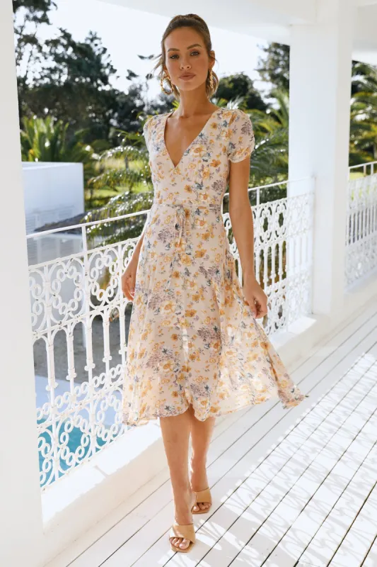 Home With You Midi Dress Beige sold by Hello Molly