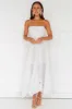 Goddess Of The Moon Strapless Midi Dress White sold by Hello Molly