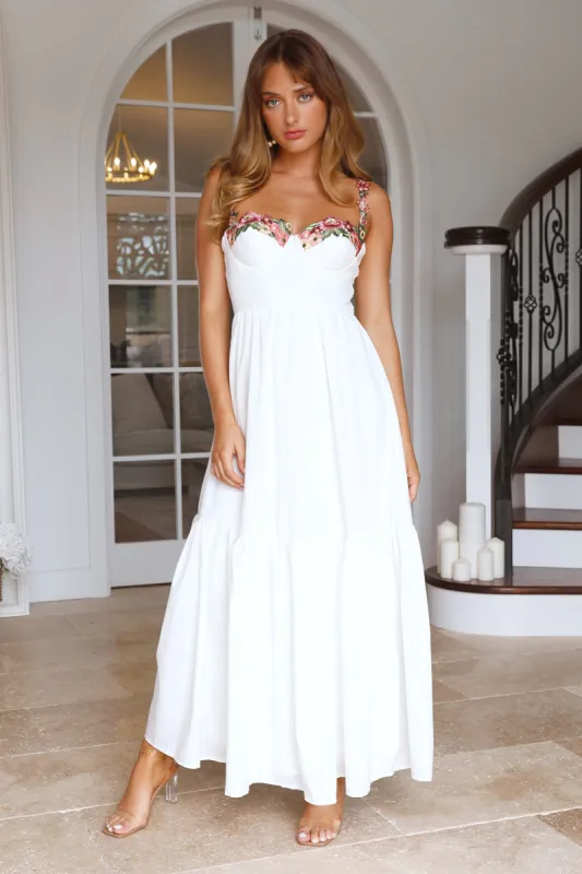 Garden Delight Maxi Dress White sold by Hello Molly