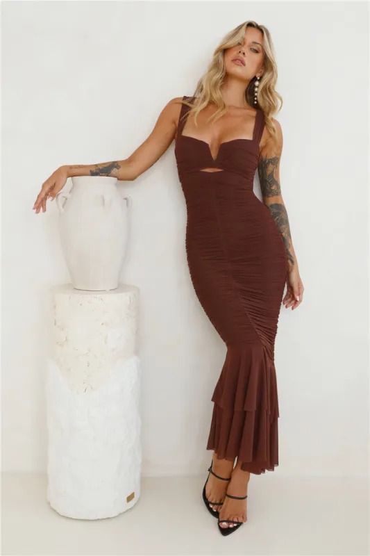 Party Pal Maxi Dress Chocolate sold by Hello Molly