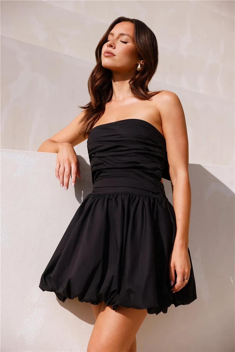 Upon A Cloud Strapless Mini Dress Black sold by Hello Molly