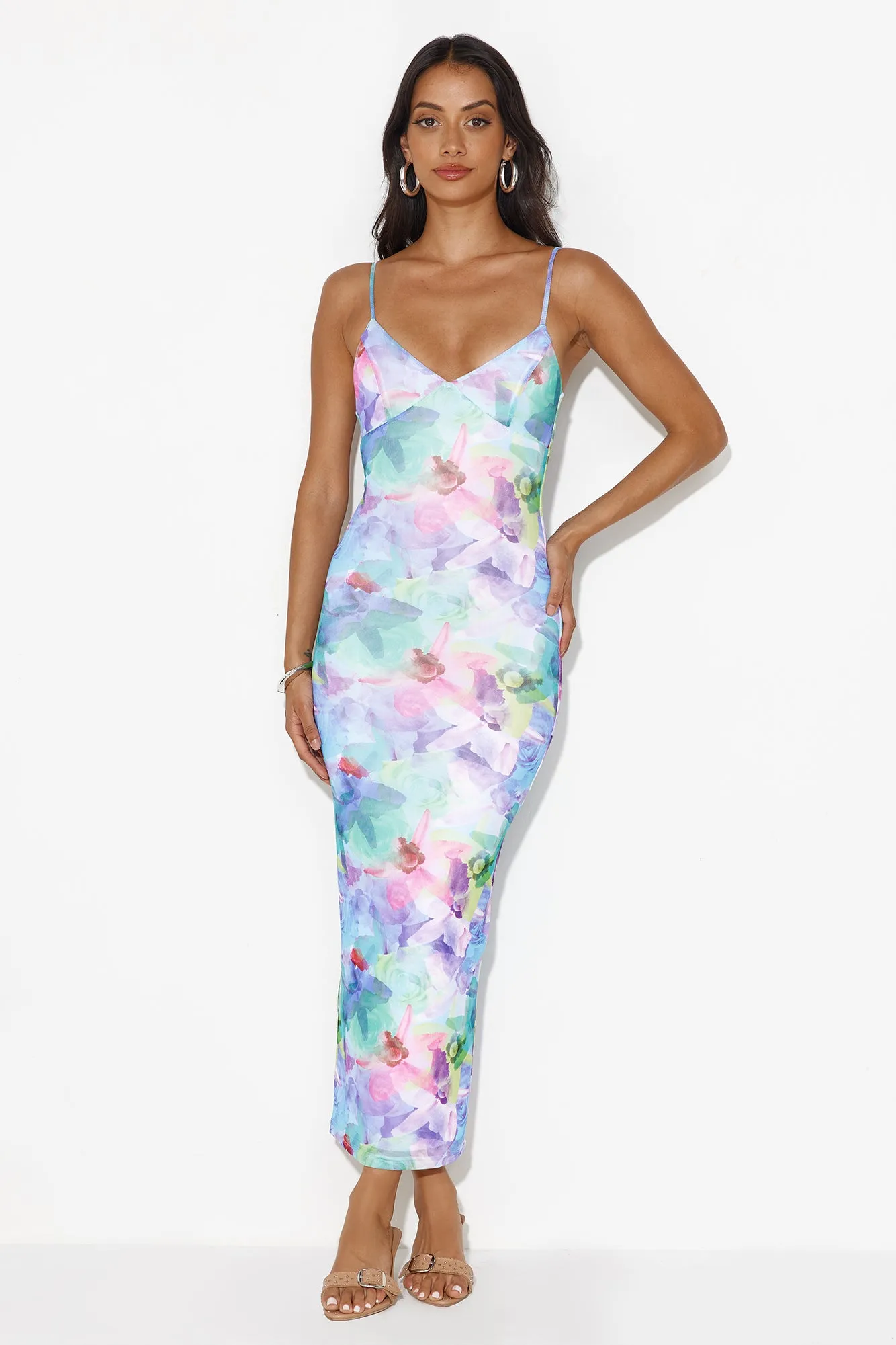 Based On You Mesh Maxi Dress Multi sold by Hello Molly