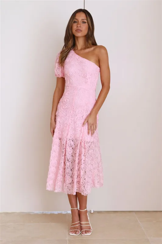 In Full Bloom Mesh Midi Dress Pink sold by Hello Molly