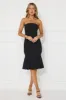 Run My Way Strapless Bubble Midi Dress Black sold by Hello Molly