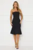 Run My Way Strapless Bubble Midi Dress Black sold by Hello Molly