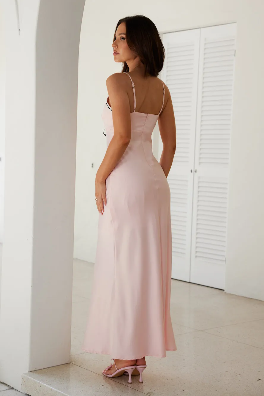 Night Hour Satin Maxi Dress Pink sold by Hello Molly product image thumbnail 4