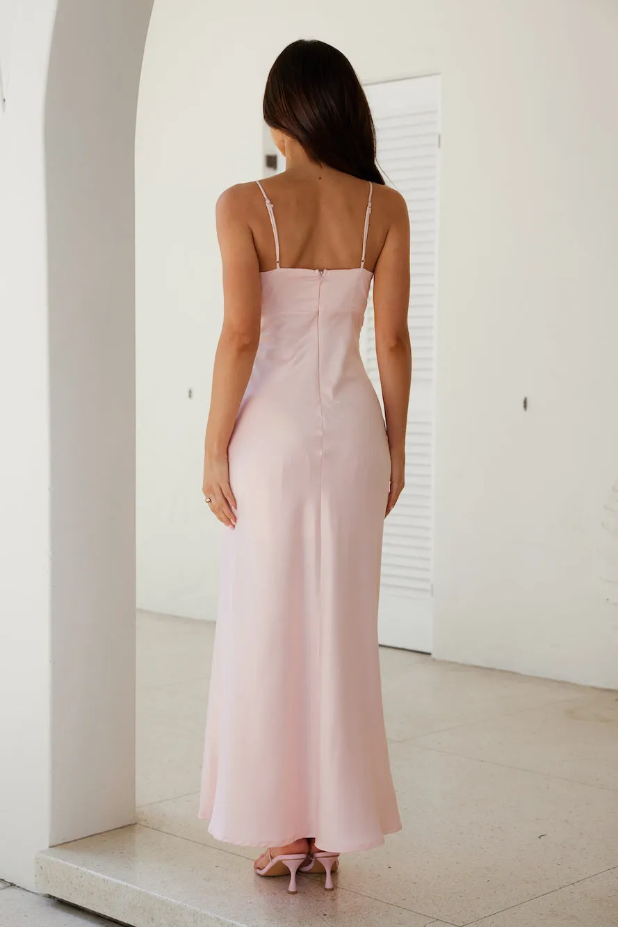 Night Hour Satin Maxi Dress Pink sold by Hello Molly product image thumbnail 5