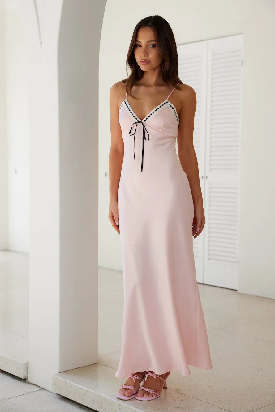 Night Hour Satin Maxi Dress Pink sold by Hello Molly product image thumbnail 2