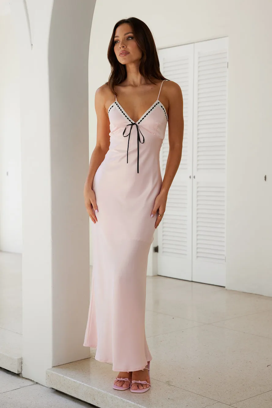 Night Hour Satin Maxi Dress Pink sold by Hello Molly product image thumbnail 3