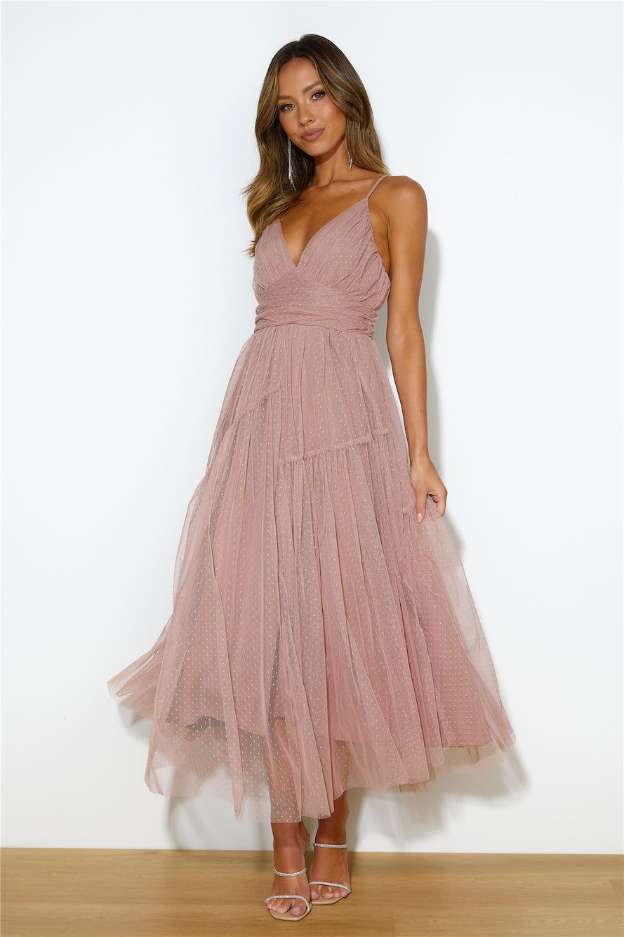 Be Seen In This Midi Dress Pink sold by Hello Molly