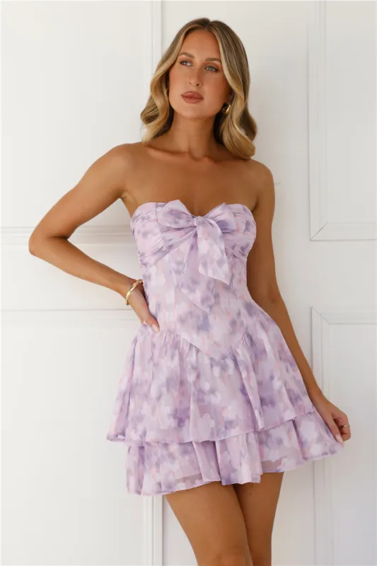 Lavender Haze Strapless Mini Dress Lilac sold by Hello Molly