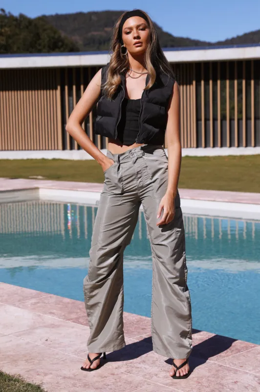 Spare Thoughts Cropped Puffer Vest Black sold by Hello Molly