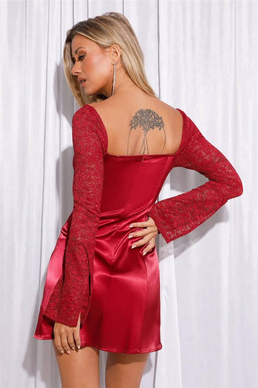 Dreaming Of Us Satin Mini Dress Red sold by Hello Molly product image thumbnail 5