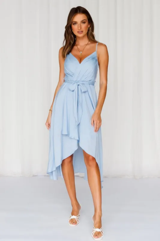 Fuel To My Fire Midi Dress Steel Blue sold by Hello Molly