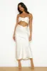 VIPs Accepted Satin Midi Skirt Champagne sold by Hello Molly