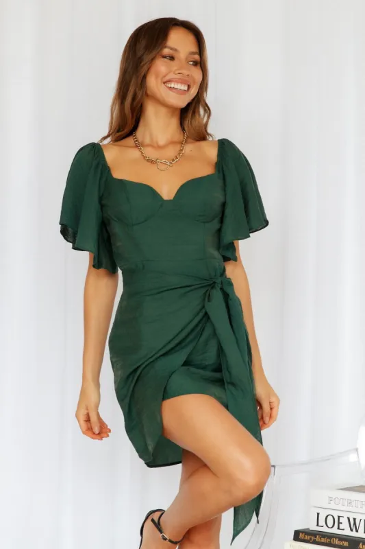 Me Gustas Tu Dress Forest Green sold by Hello Molly