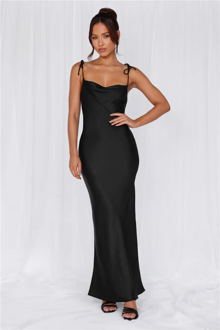 HELLO MOLLY The Penelope Cowl Satin Maxi Dress Black sold by Hello Molly product image thumbnail 3