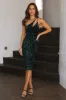 Sit With Us Sequin Midi Dress Forest Green sold by Hello Molly