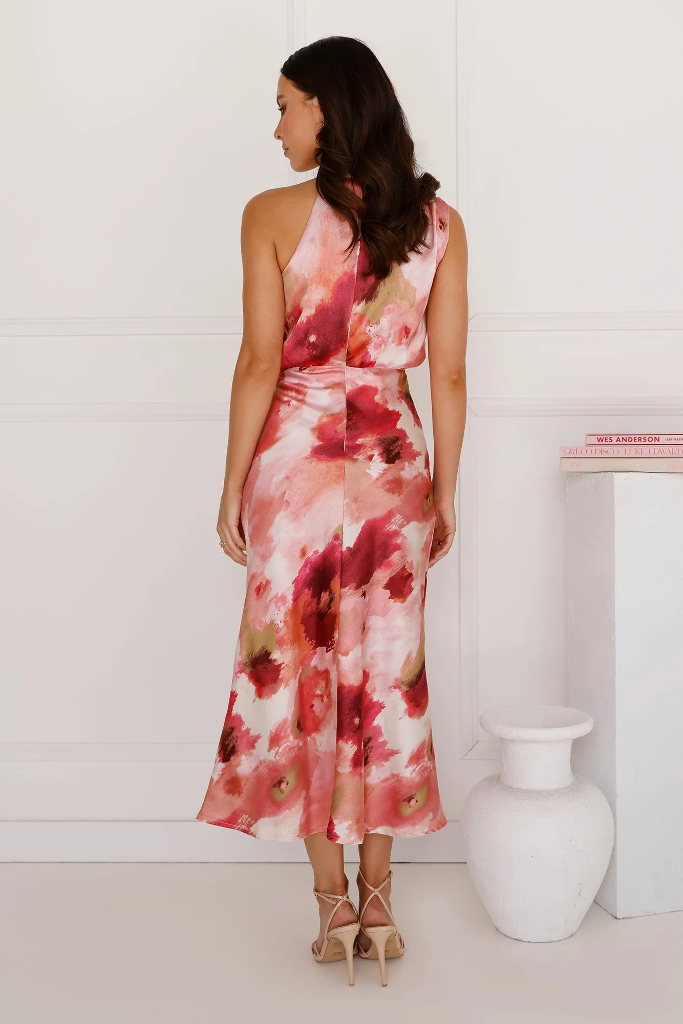 Blossom Trails Satin Maxi Dress Pink sold by Hello Molly product image thumbnail 5