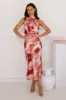 Blossom Trails Satin Maxi Dress Pink sold by Hello Molly