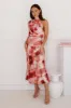 Blossom Trails Satin Maxi Dress Pink sold by Hello Molly